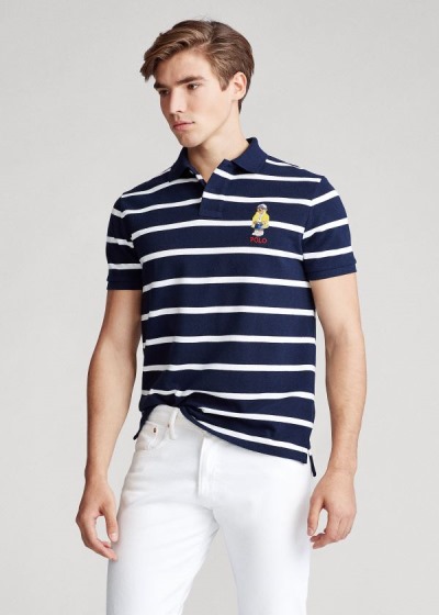 Polos Polo Ralph Lauren Hombre Azul Marino / Blancos - Custom Slim CP-93 Bear - CTZHK0735